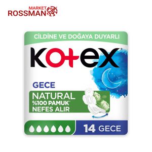 نوار بهداشتی کوتکس kotex مدل Gece Natural بسته 14 عددی